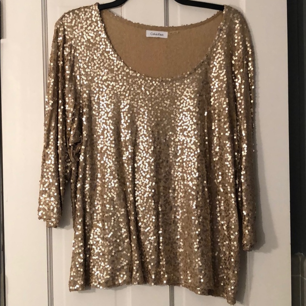 Calvin Klein Sequin Top- Size 1X